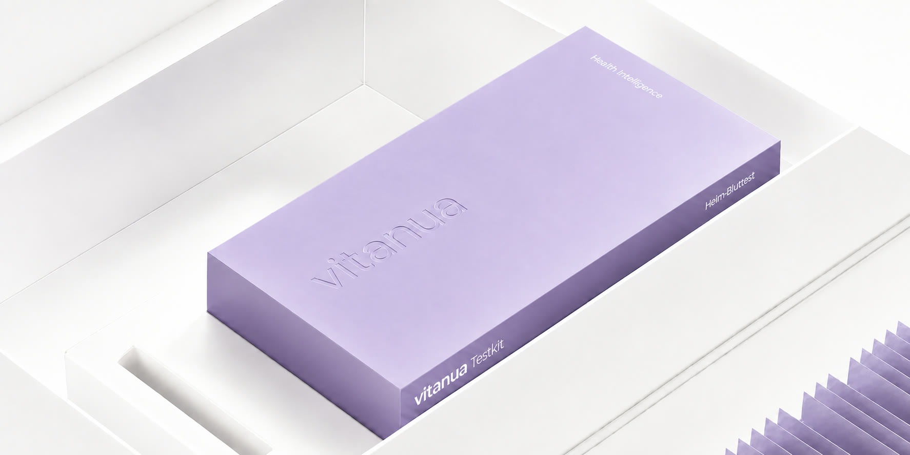 Violettes vitanua Testkit mit einheitlichem Health-Intelligence-Packaging